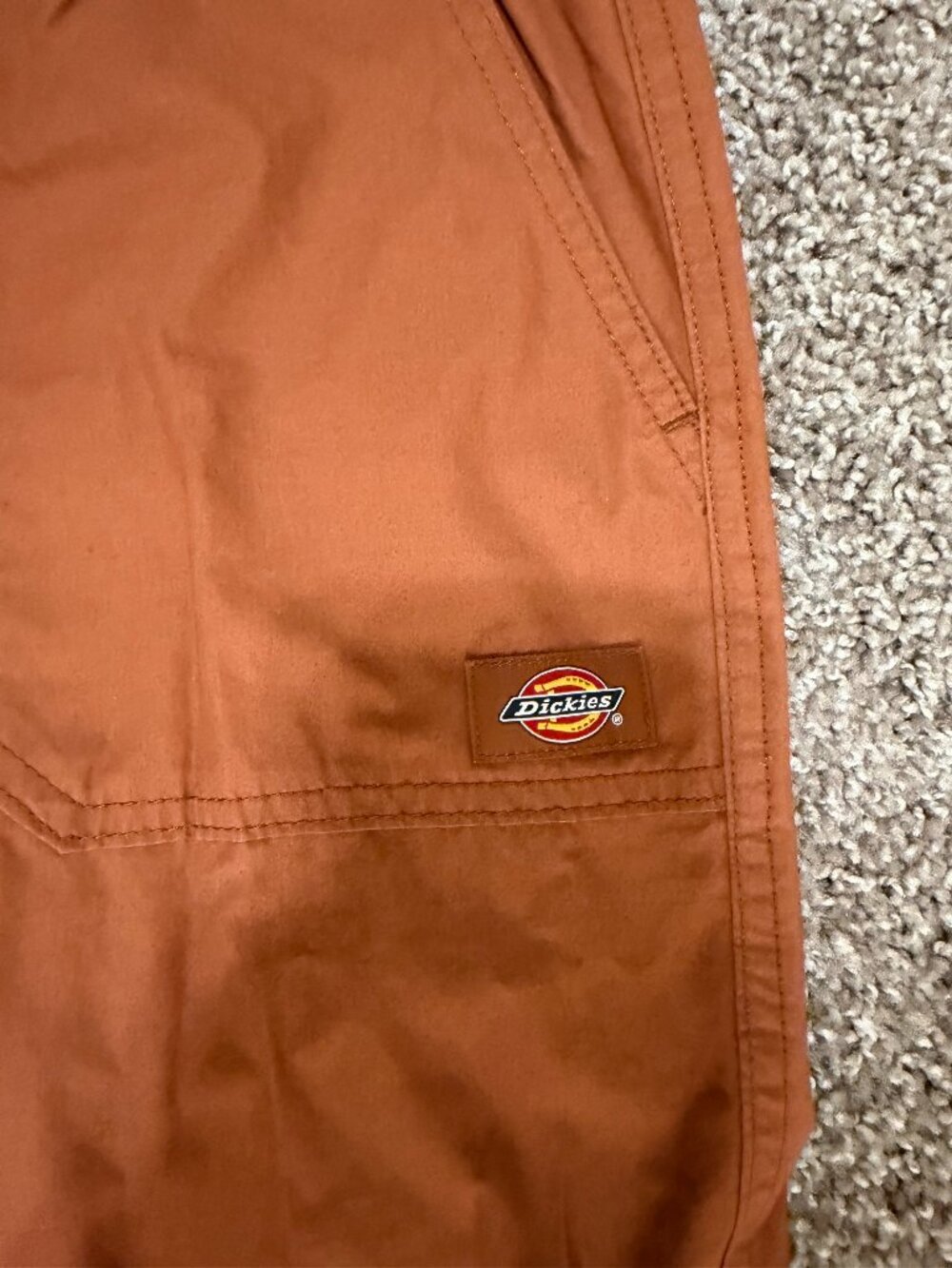 Dickies Women’s Medium Brown Cotton Pull On Relaxed Baggy Work Pants